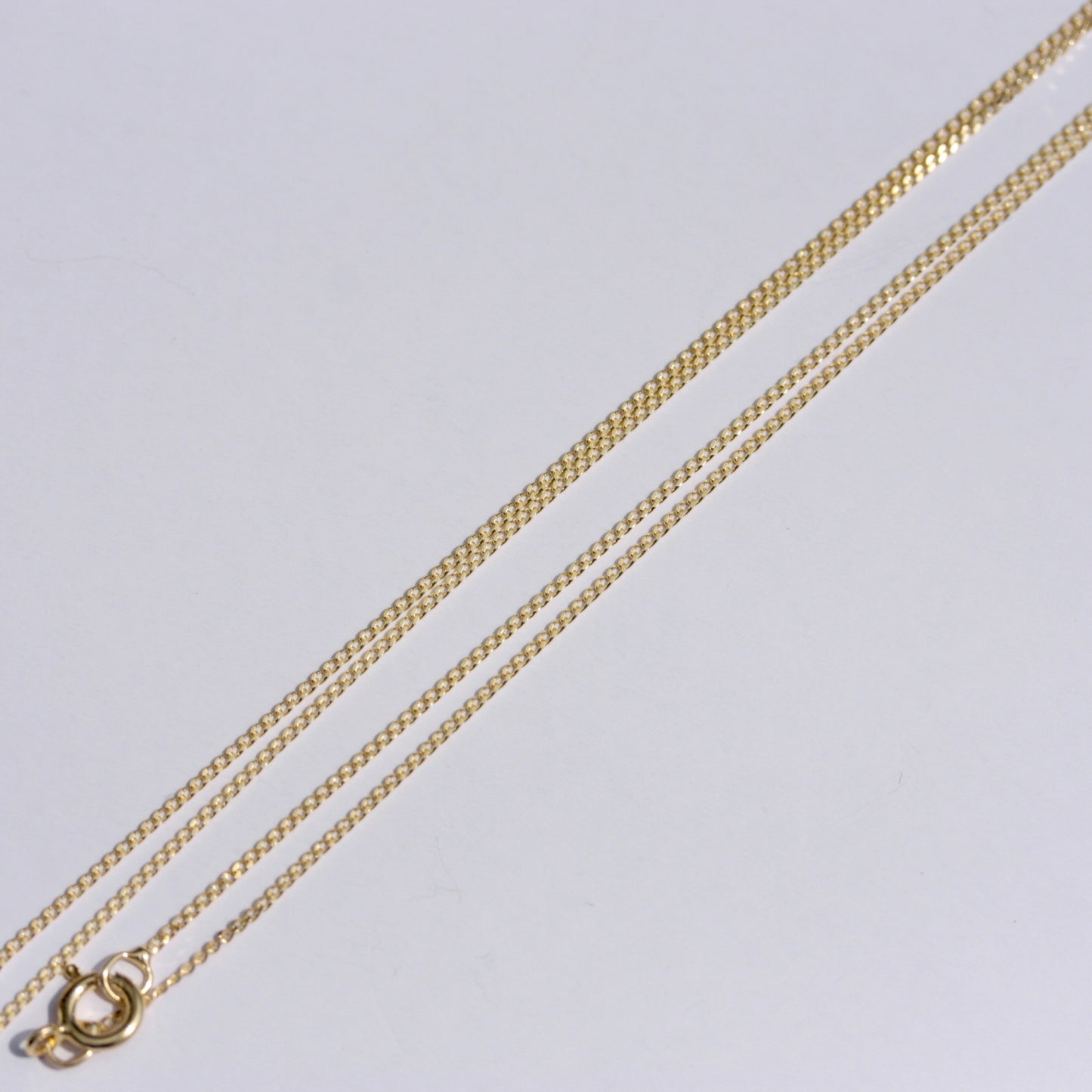 Solid 9ct Gold Extra Fine Curb Chain Necklace, 0.7mm