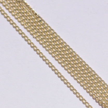 Solid 9ct Gold Extra Fine Curb Chain Necklace, 0.7mm