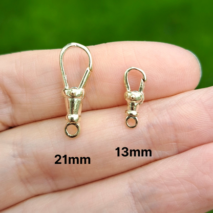 Solid 9ct Gold Mini Albert Clasp / Dog Clip, 13mm