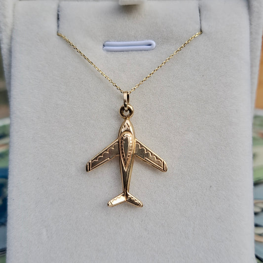 9ct Gold Aeroplane Charm