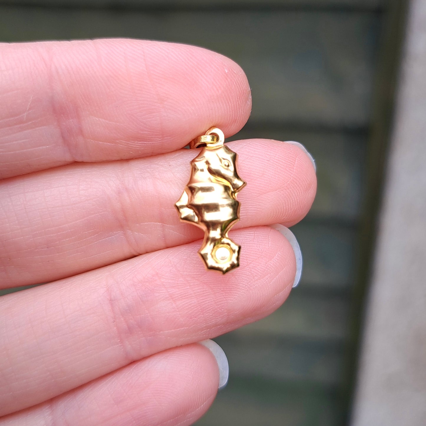 9ct Gold Seahorse Charm with Pearl