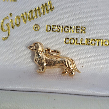 Vintage 9ct Gold Dachshund Charm, 1970