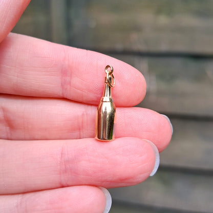9ct Yellow and White Gold Champagne Bottle Charm