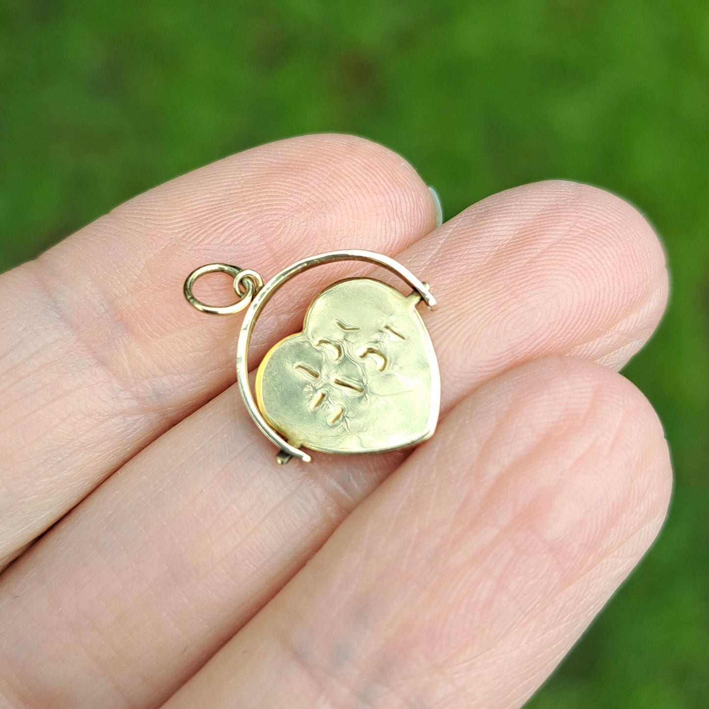 Vintage 9ct Gold "I LOVE YOU" Heart Spinner Charm, 1984