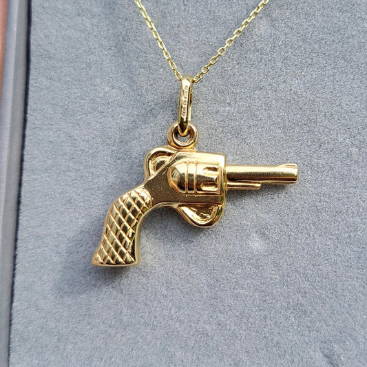 Vintage 9ct Gold Revolver Charm, 1994