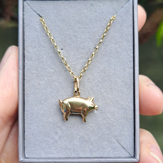 9ct Yellow Gold Pig Charm