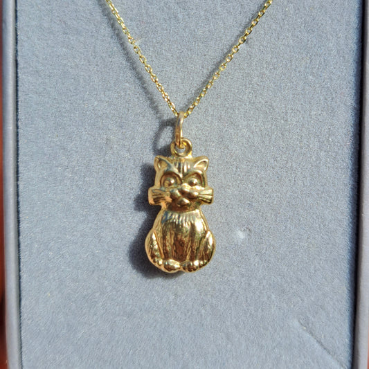 9ct Gold Cat Charm / Pendant