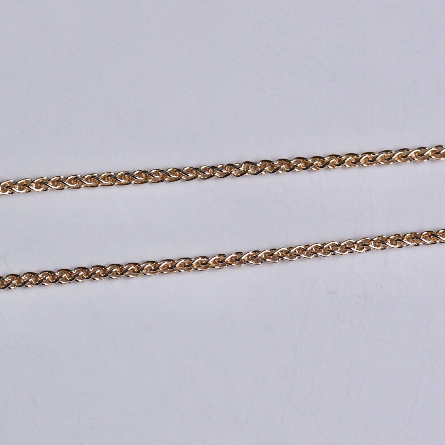 Solid 9ct Gold Spiga / Wheat Chain Necklace, 1mm