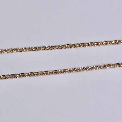 Solid 9ct Gold Spiga / Wheat Chain Necklace, 1mm