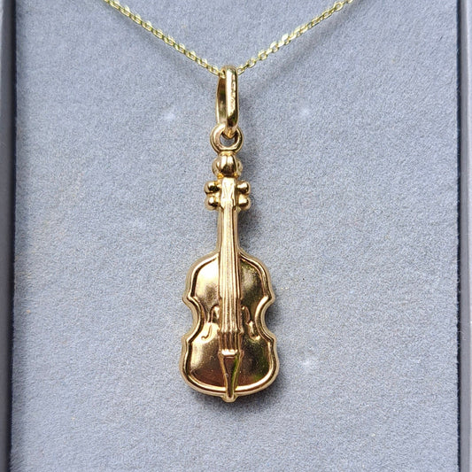 Vintage 9ct Gold Violin Charm, 1994