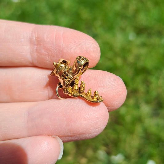 Vintage 9ct Gold Opening Boot Charm, 1957 - The Old Woman Who Lived In A Shoe