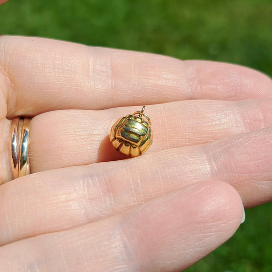 Vintage 9ct Gold Football Charm, 1960s