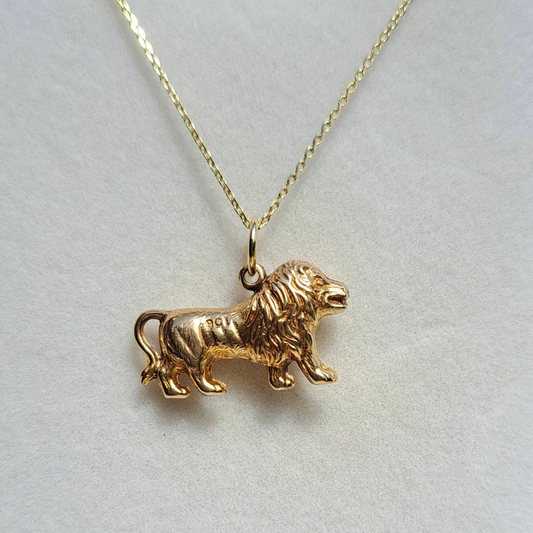 Vintage 9ct Gold Lion Charm, 1950s