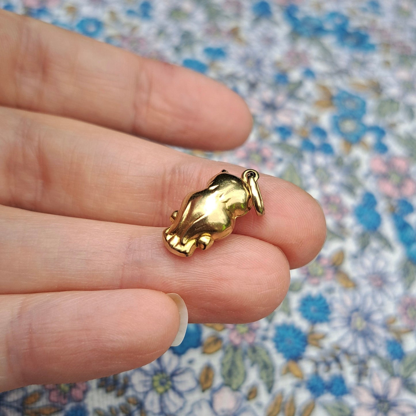 Vintage 9ct Gold Puffy Owl Charm / Pendant, 1990s