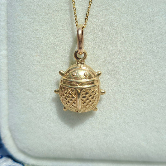 Vintage 9ct Gold Ladybird Charm / Pendant, 1995