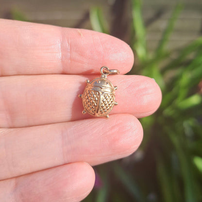 Vintage 9ct Gold Ladybird Charm / Pendant, 1995