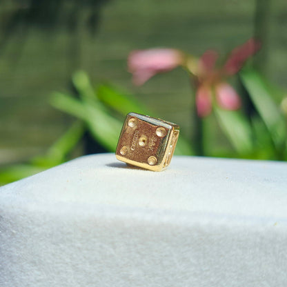 Rare Vintage 9ct Gold Opening Dice / Box Charm with Playing Cards Inside, 1963