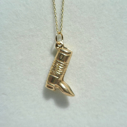 Vintage 9ct Gold Cowboy Boot Charm / Pendant, 1971