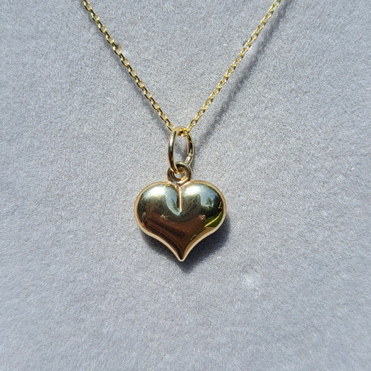 9ct Gold Puffy Heart Charm