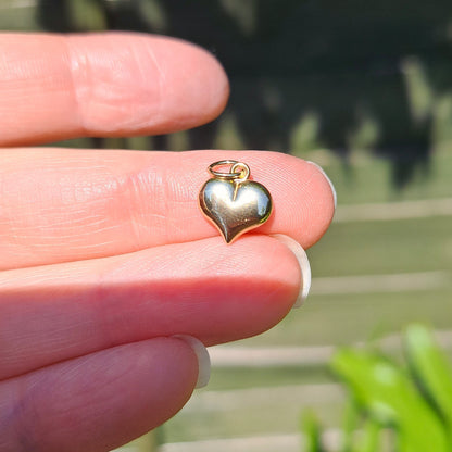 9ct Gold Puffy Heart Charm