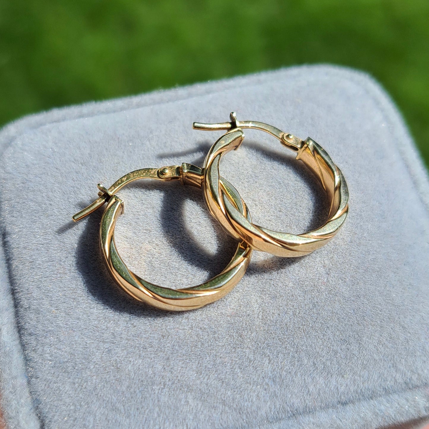 Pre-owned 9ct Gold Twist Hoop Earrings
