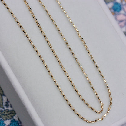 Solid 9ct Gold Diamond Cut Belcher Chain Necklace, 1.5mm