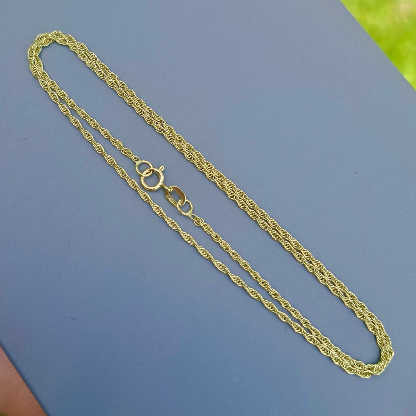 Solid 9ct Yellow Gold Rope Chain Necklace, 1.2mm