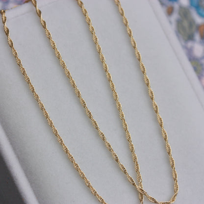 Solid 9ct Yellow Gold Rope Chain Necklace, 1.2mm