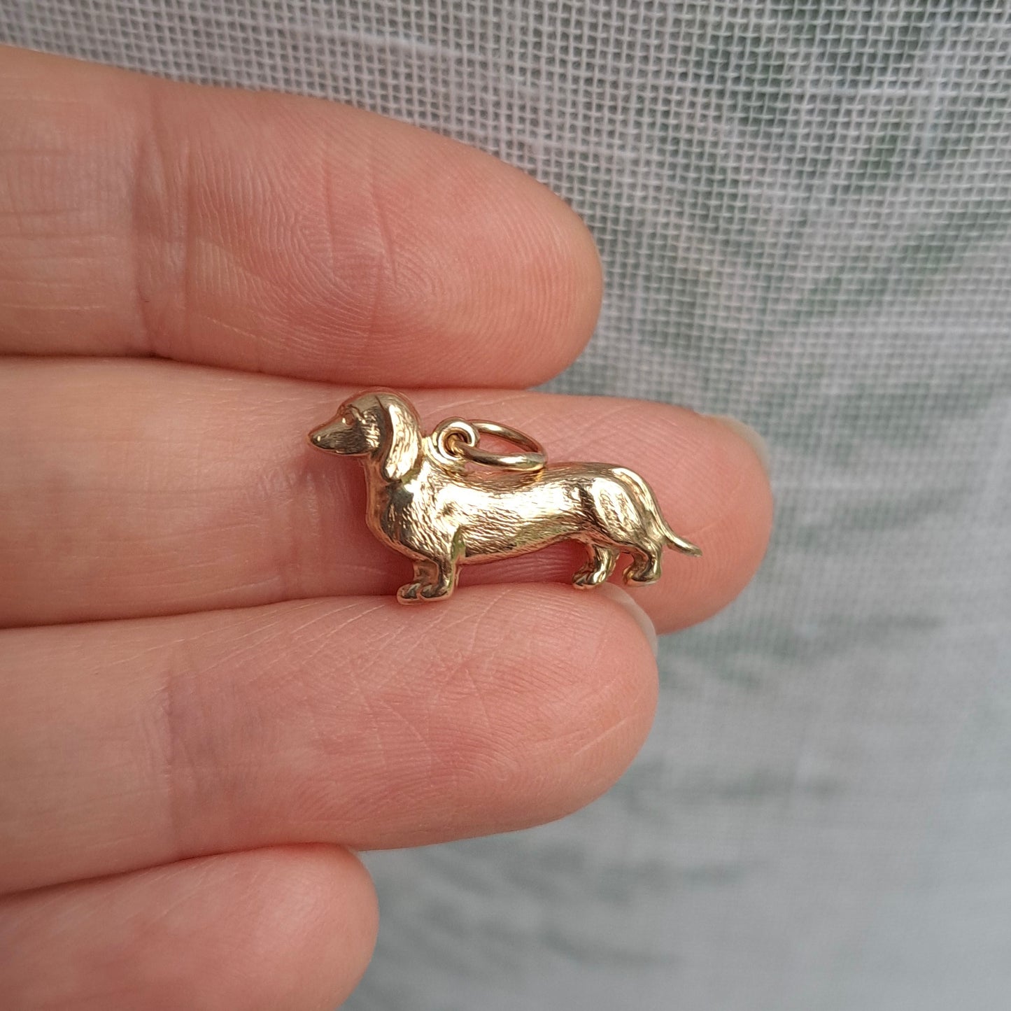 Vintage 9ct Gold Dachshund Charm, 1970