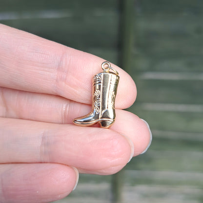 9ct Yellow Gold Cowboy Boot Charm