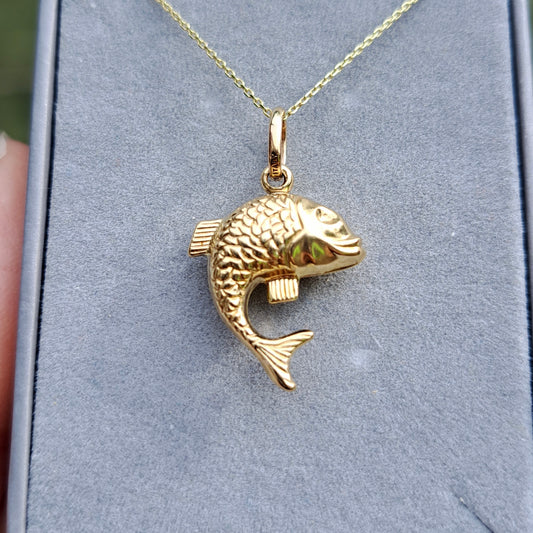 9ct Gold Puffy Fish Charm