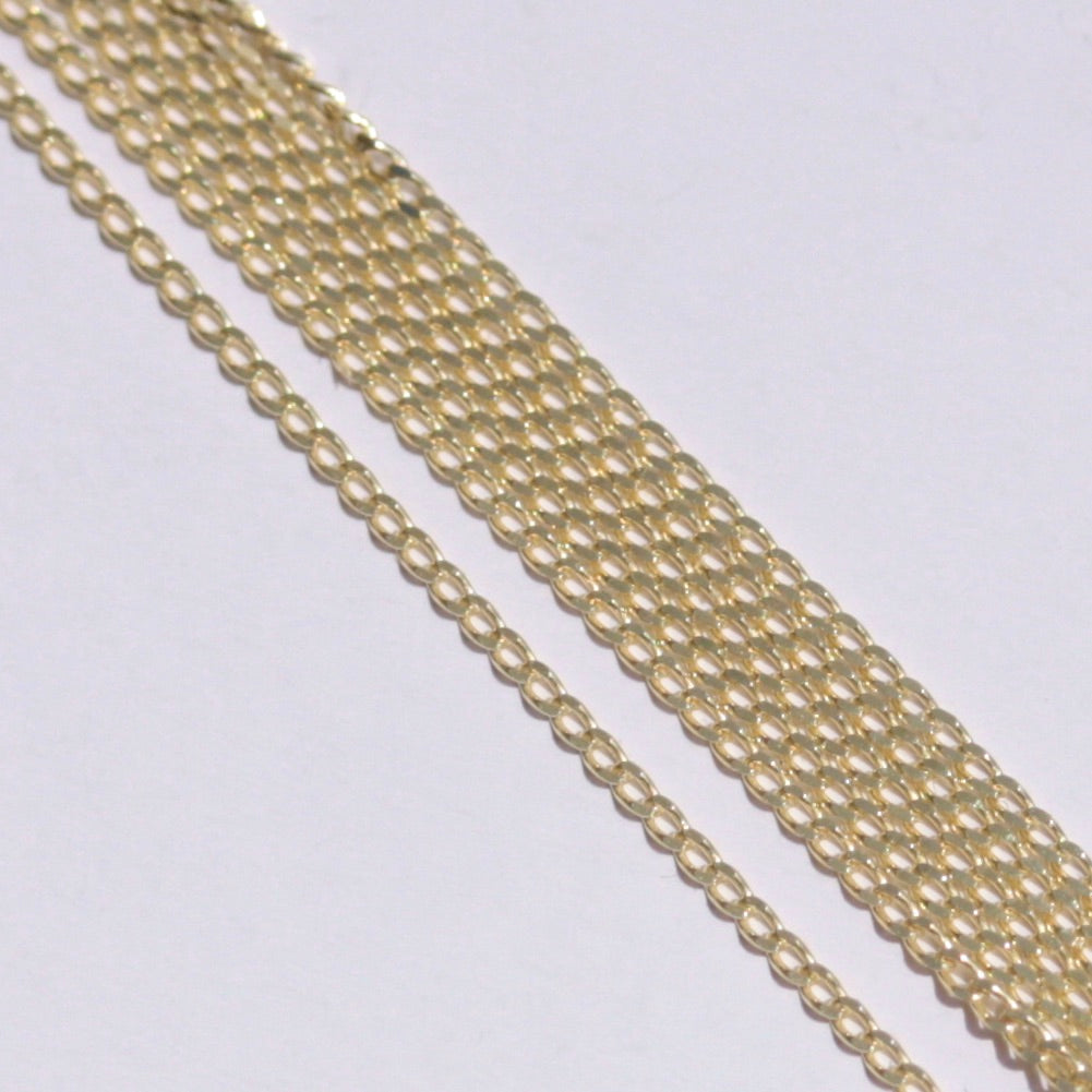 Solid 9ct Gold Extra Fine Curb Chain Necklace, 0.7mm