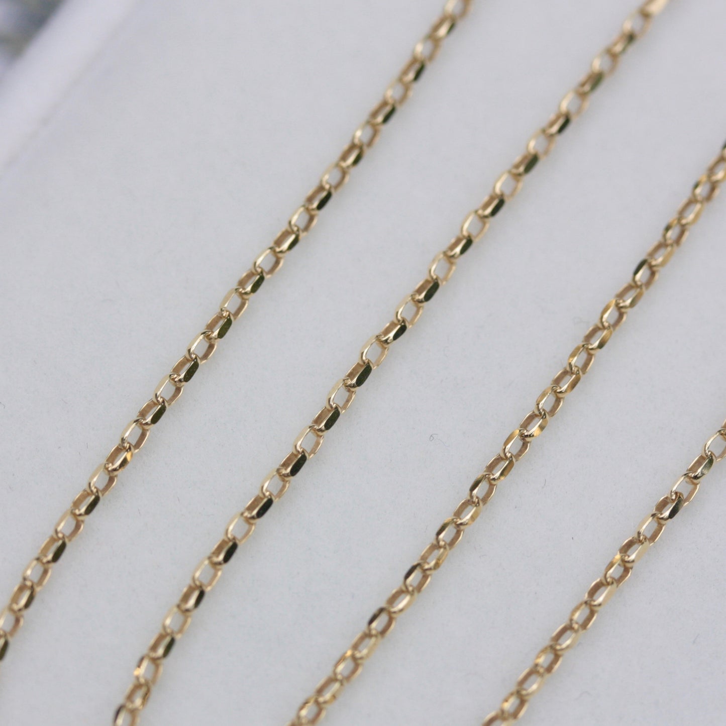 Solid 9ct Gold Diamond Cut Belcher Chain Necklace, 1.5mm