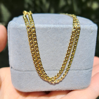 solid 9ct yellow gold curb chain necklace