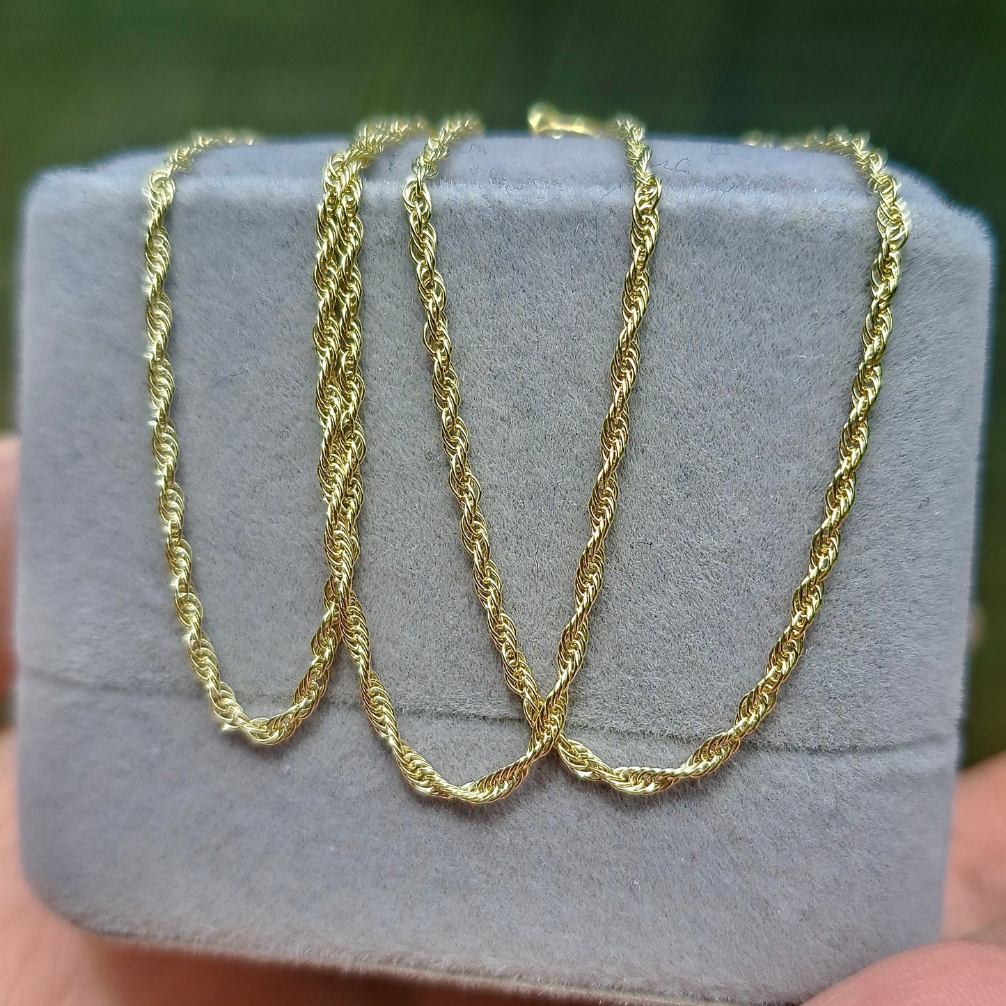 Solid 9ct Yellow Gold Rope Chain Necklace, 1.2mm