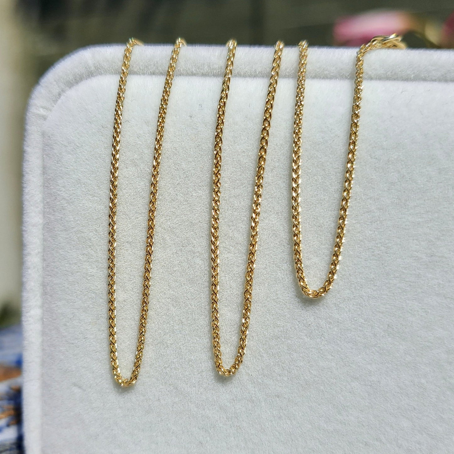 9ct yellow gold spiga chain necklace