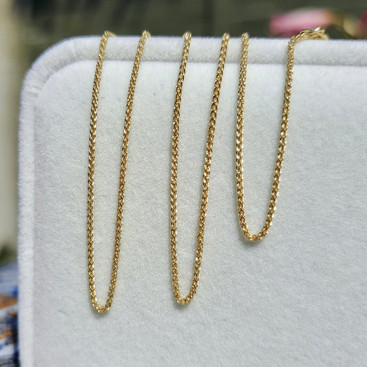 9ct yellow gold spiga chain necklace